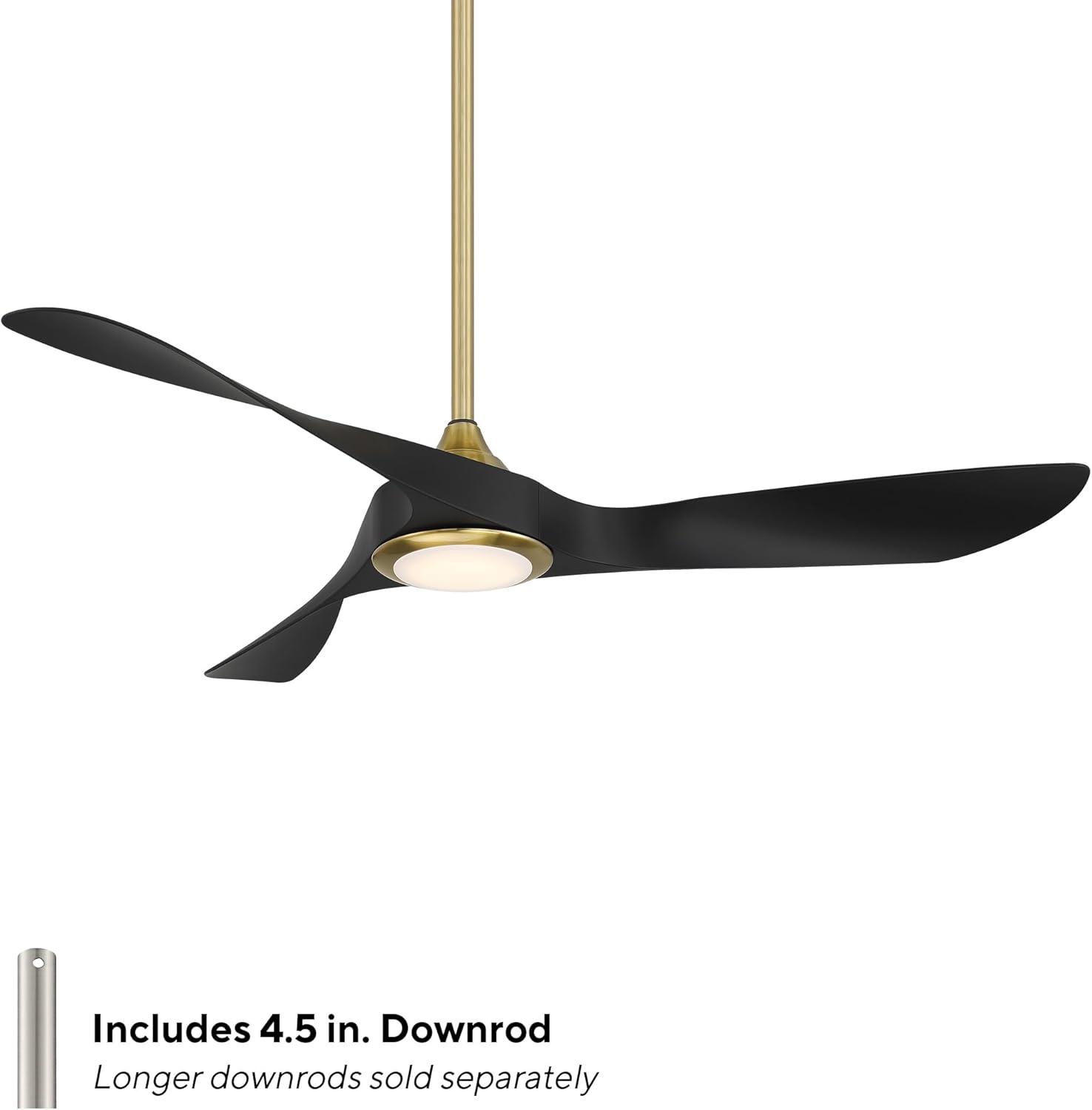 54" Swirl 3 - Blade Outdoor LED Smart Propeller Ceiling Fan with Remote Control and Light Kit Included