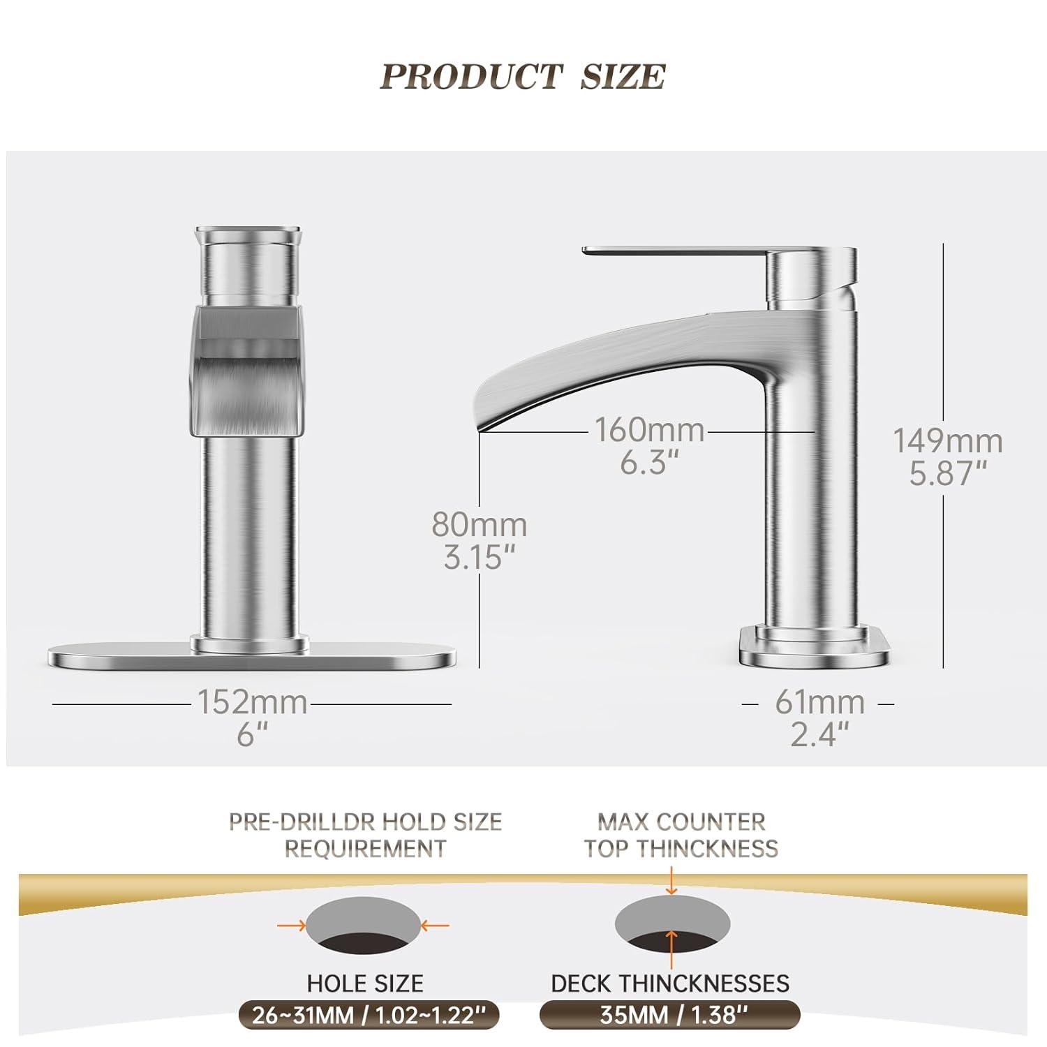 Single-Hole Single-handle Bathroom Faucet with Drain Assembly