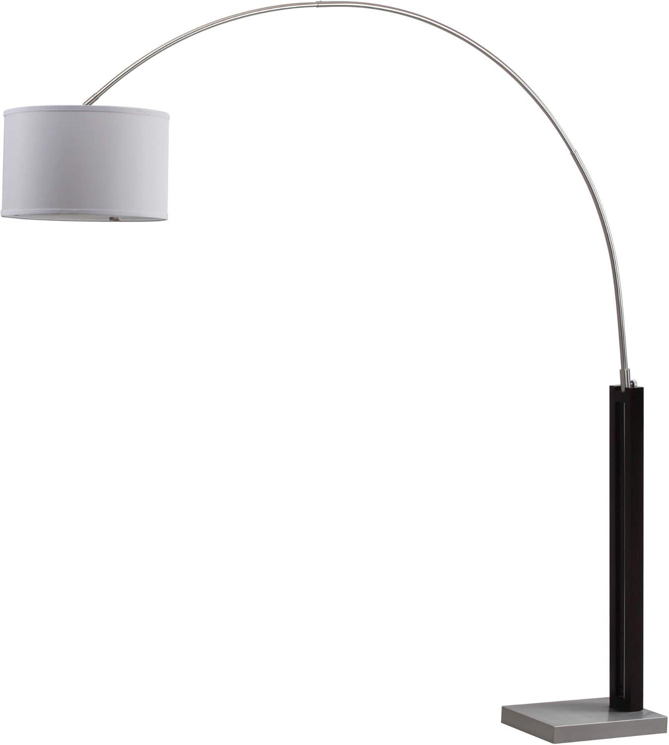 Elegant 83" Black and Silver Modern Arc Floor Lamp