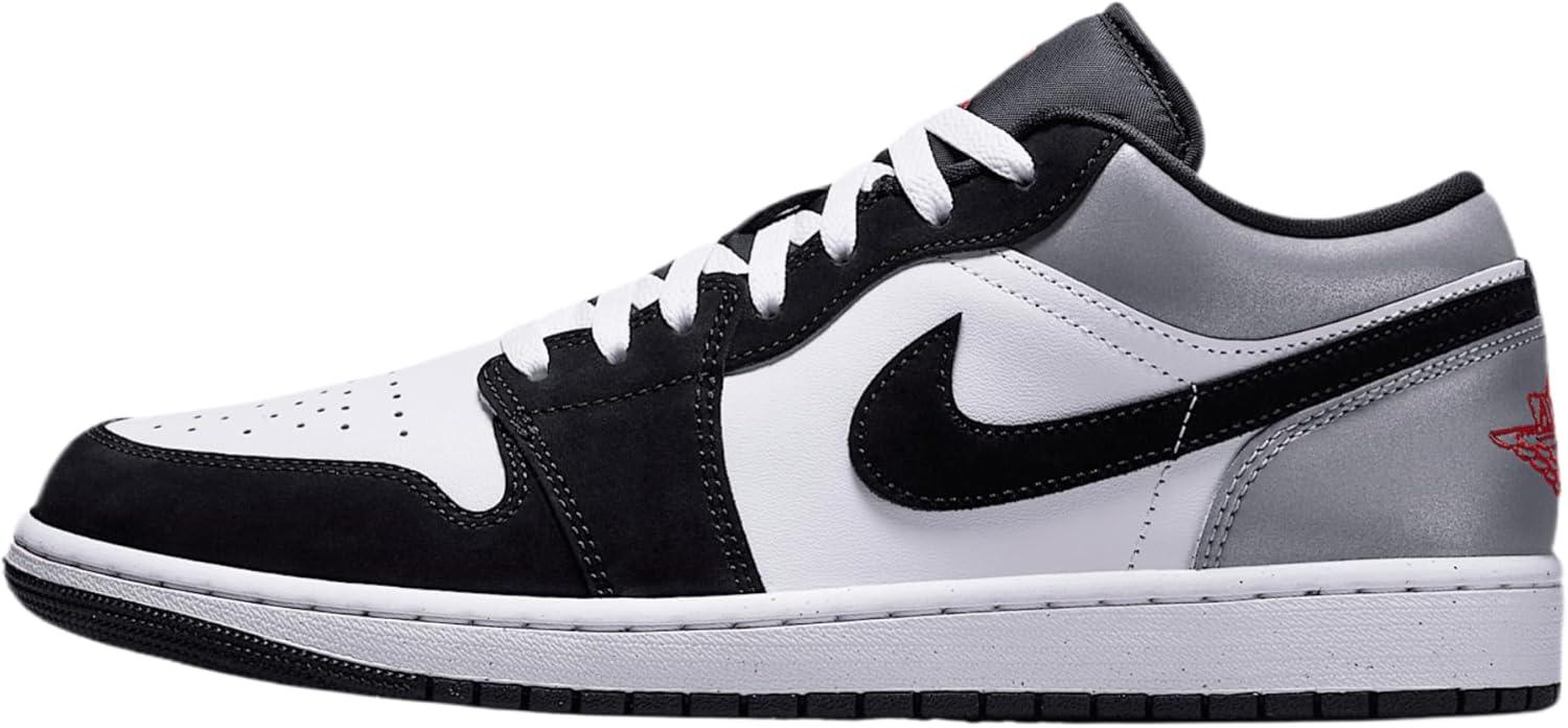 Men's White and Black Genuine Leather Casual Sneakers