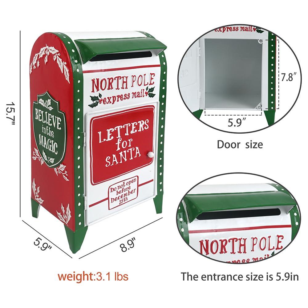 Letters To Santa Mailbox North Pole Post Vintage Mailbox Mailbox Letters Decoration Boxes Christmas Farmhouse Decor