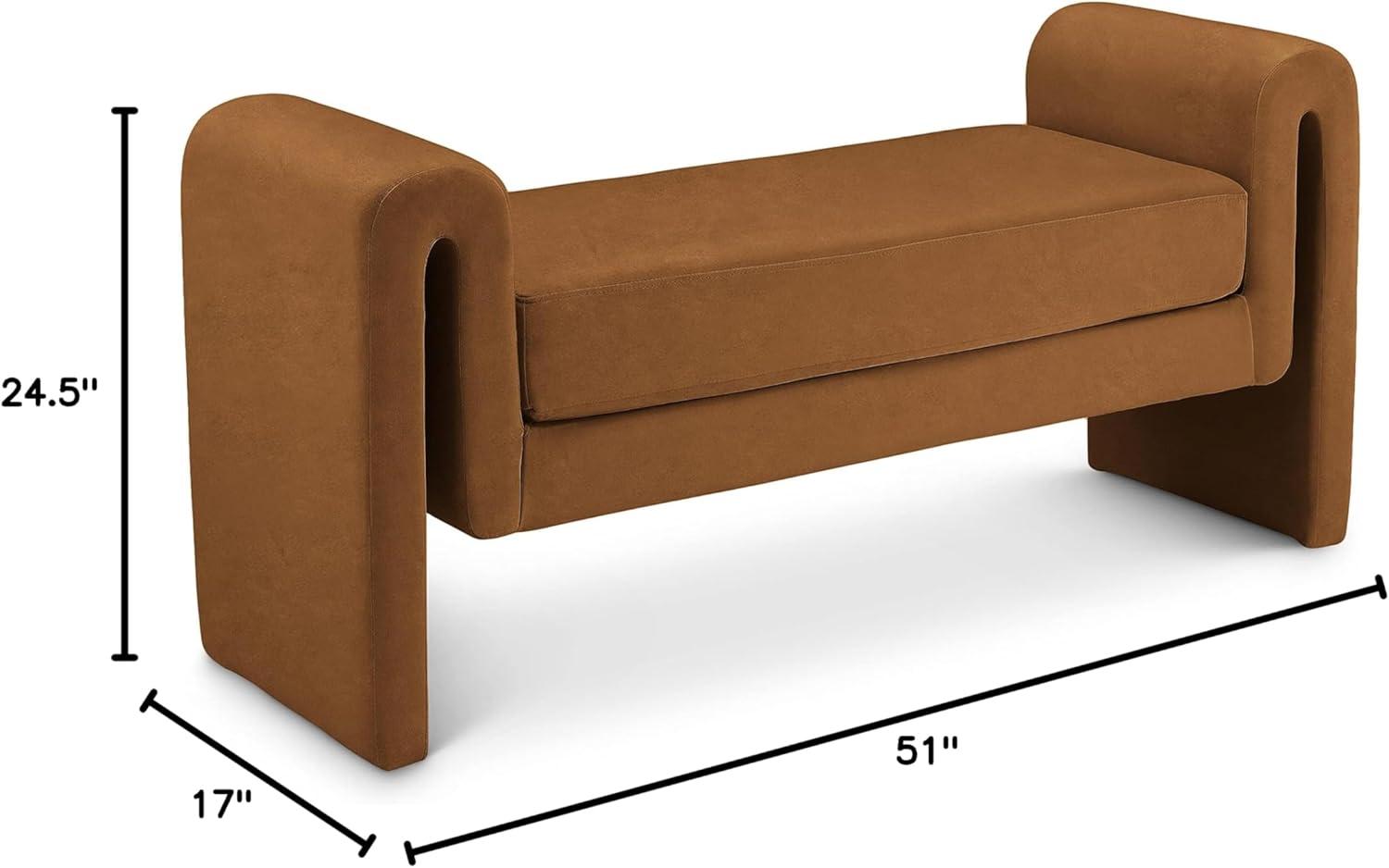 Meridian Furniture Stylus Saddle Velvet Bench