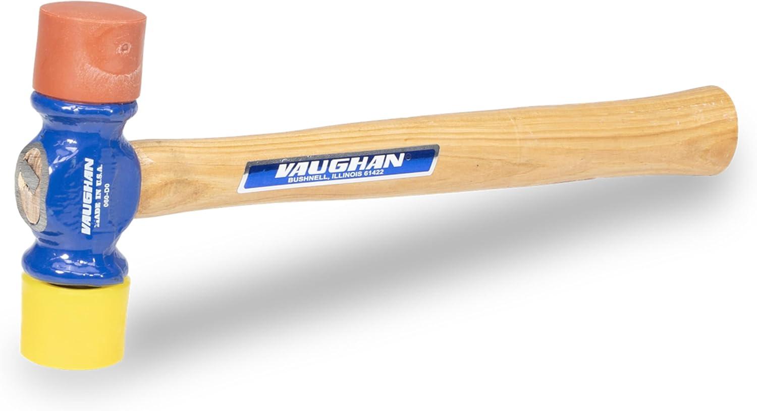 1 PK Vaughan 12 oz. Soft Face Hammer, 12 1/2 in L Steel W/ Vinyl Grip Handle