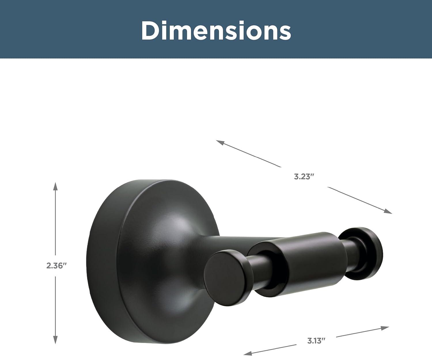 Franklin Brass Voisin Double Towel Hook Bath Hardware Accessory in Matte Black VOI35-MB