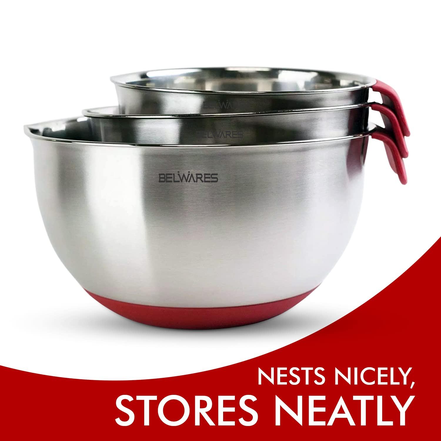 Belwares Stainless Steel Nested Mixing Bowl Set