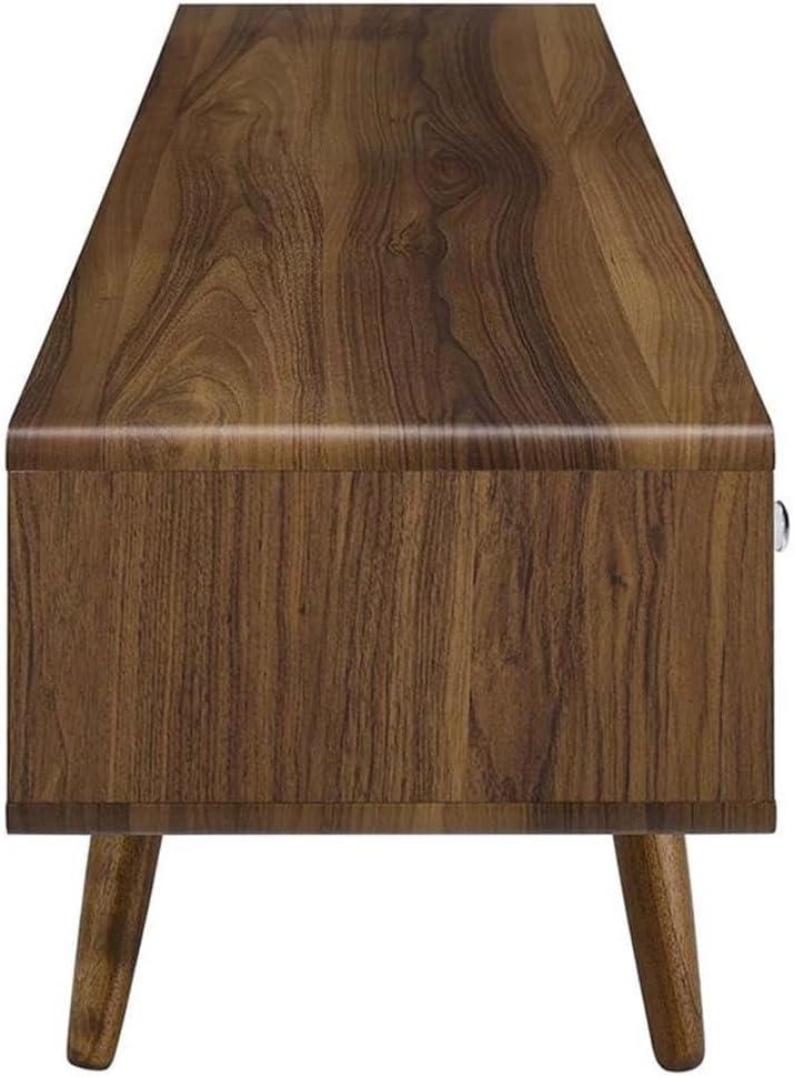 Modway Transmit 70 Media Console Wood TV Stand Walnut White