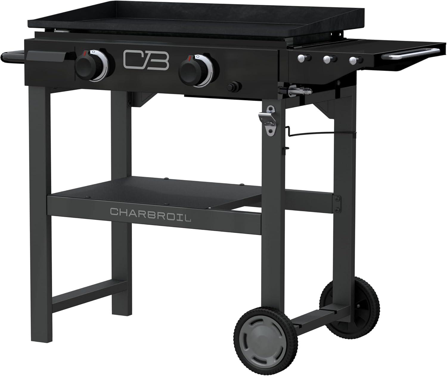 Charbroil Performance Series 28" 2-Burner Flat Top Gas Griddle Cart, Black