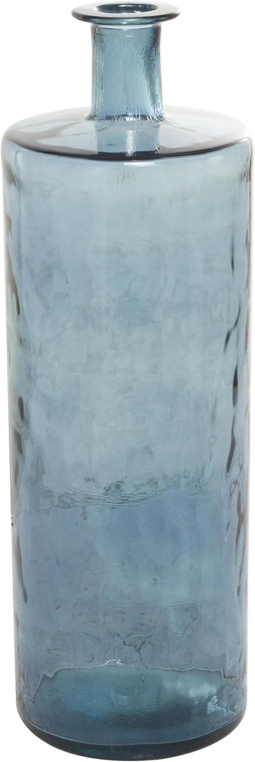 DecMode 17" Handmade Spanish Light Blue Recycled Glass Vase