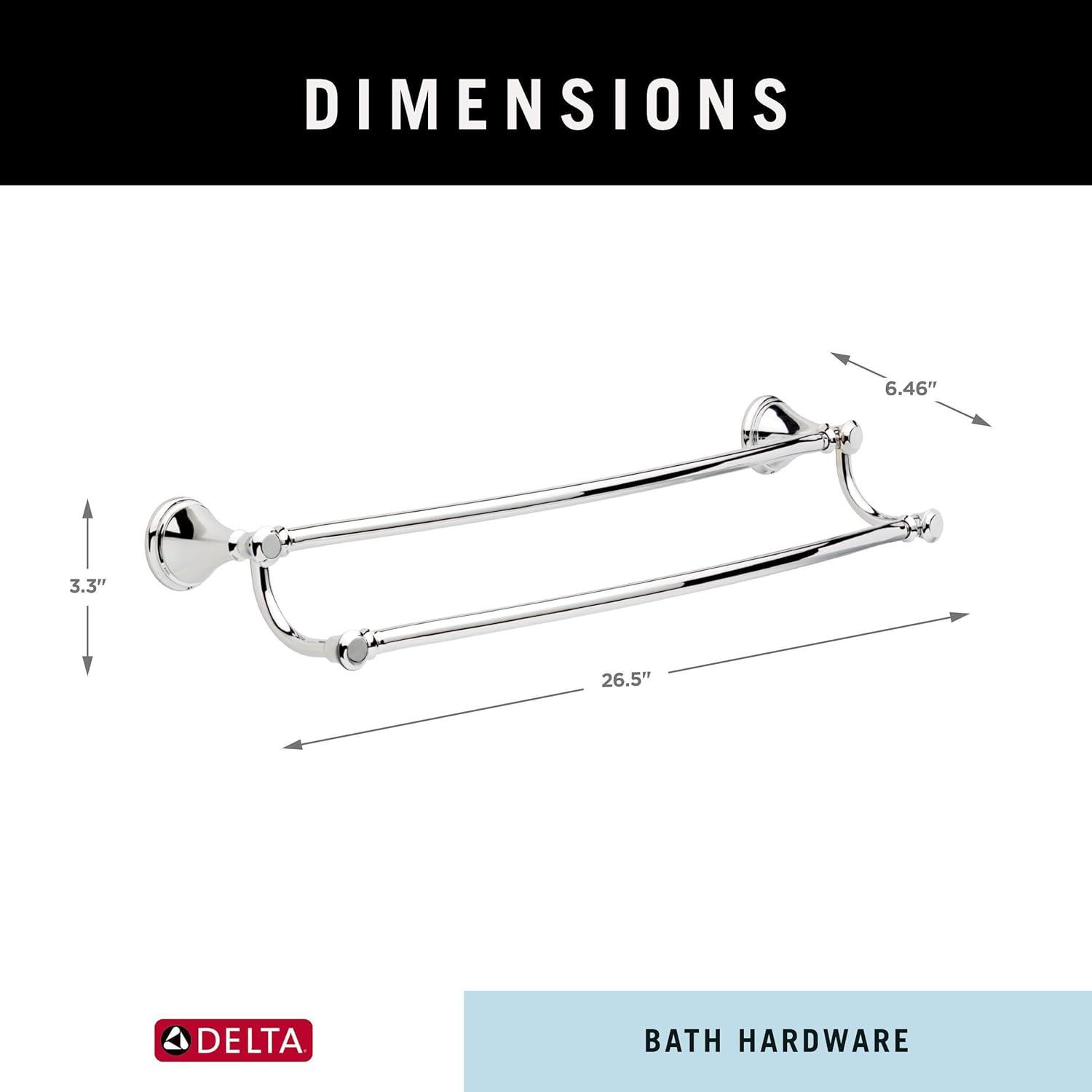 Cassidy 24 in. Wall Mount Double Towel Bar Bath Hardware Accessory