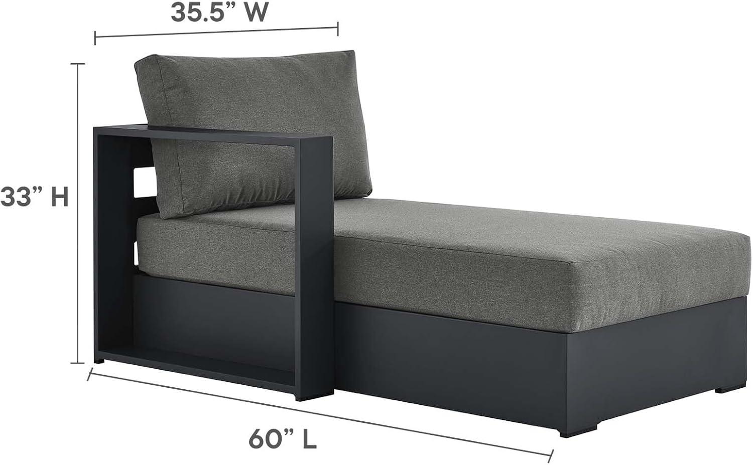 Gray Charcoal Aluminum Outdoor Sectional Sofa with Weather-Resistant Cushions