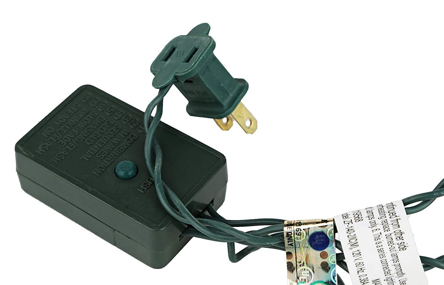 Holiday Essence Chasing Christmas Lights, 8 Function Controller 140 Clear Mini Bulbs Green Wire Indoor String Lights, 31.2 Feet Long Holiday Decor