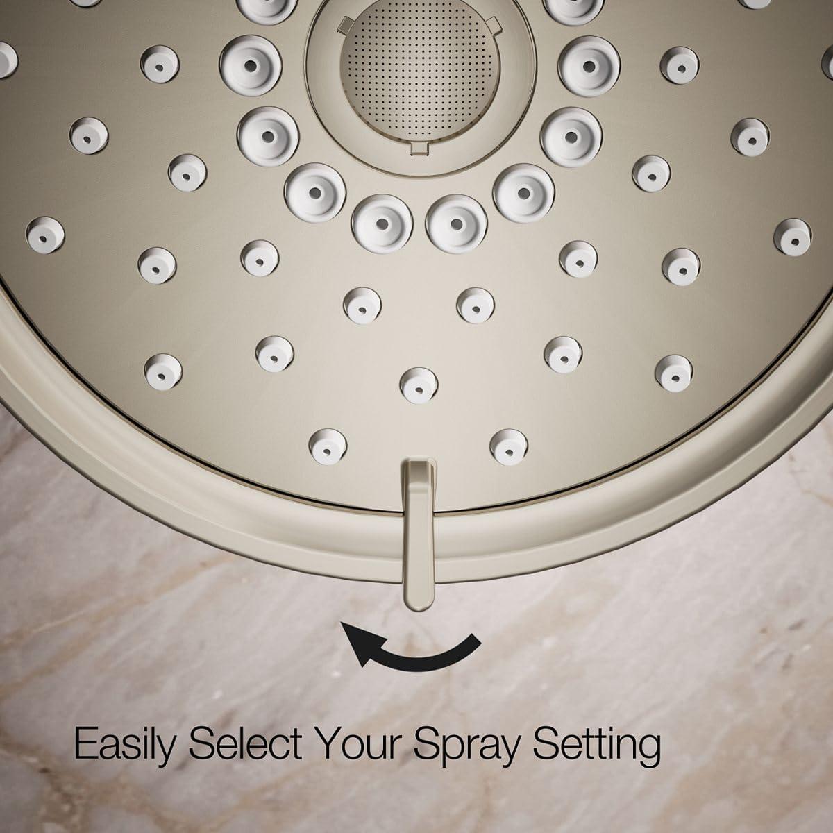 Kohler Purist 2.5 Gpm Multifunction Wall Mount Showerhead, Three Spray Settings, 5.5" High Pressure Spray Head