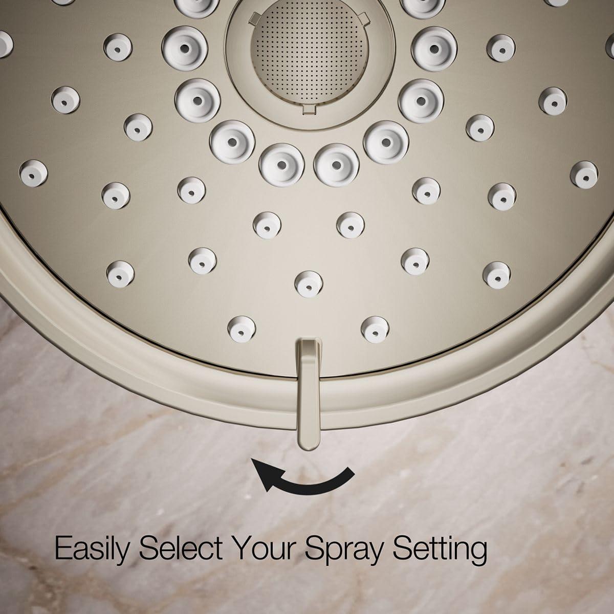 Kohler Purist 2.5 Gpm Multifunction Wall Mount Showerhead, Three Spray Settings, 5.5" High Pressure Spray Head