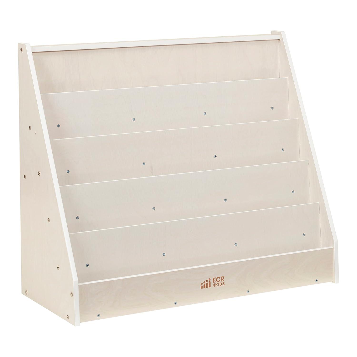 ECR4Kids Single-Sided Book Display, White Wash
