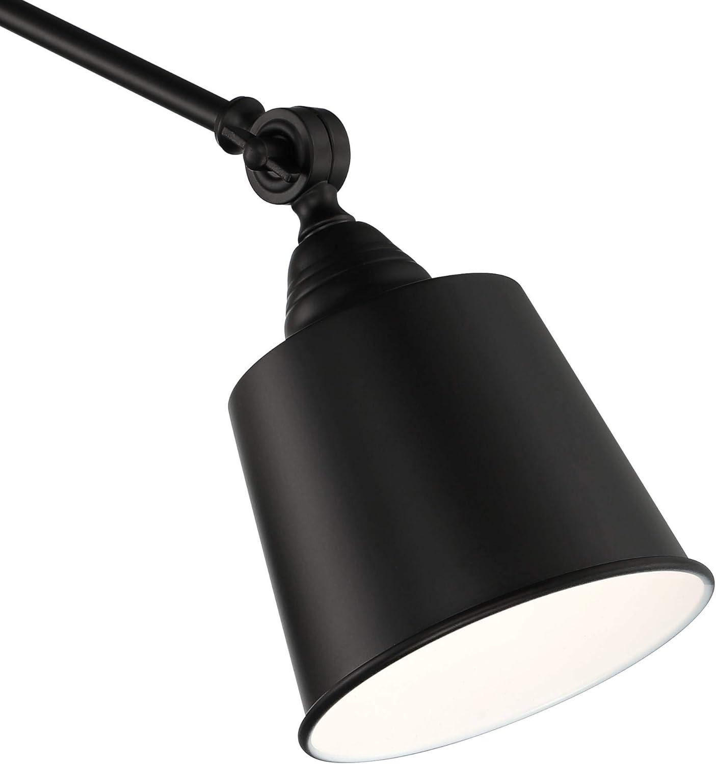 360 Lighting Mendes Modern Industrial Swing Arm Wall Lamp Black Hardwired Light Fixture Adjustable Metal Shade for Bedroom Bedside Reading Living Room