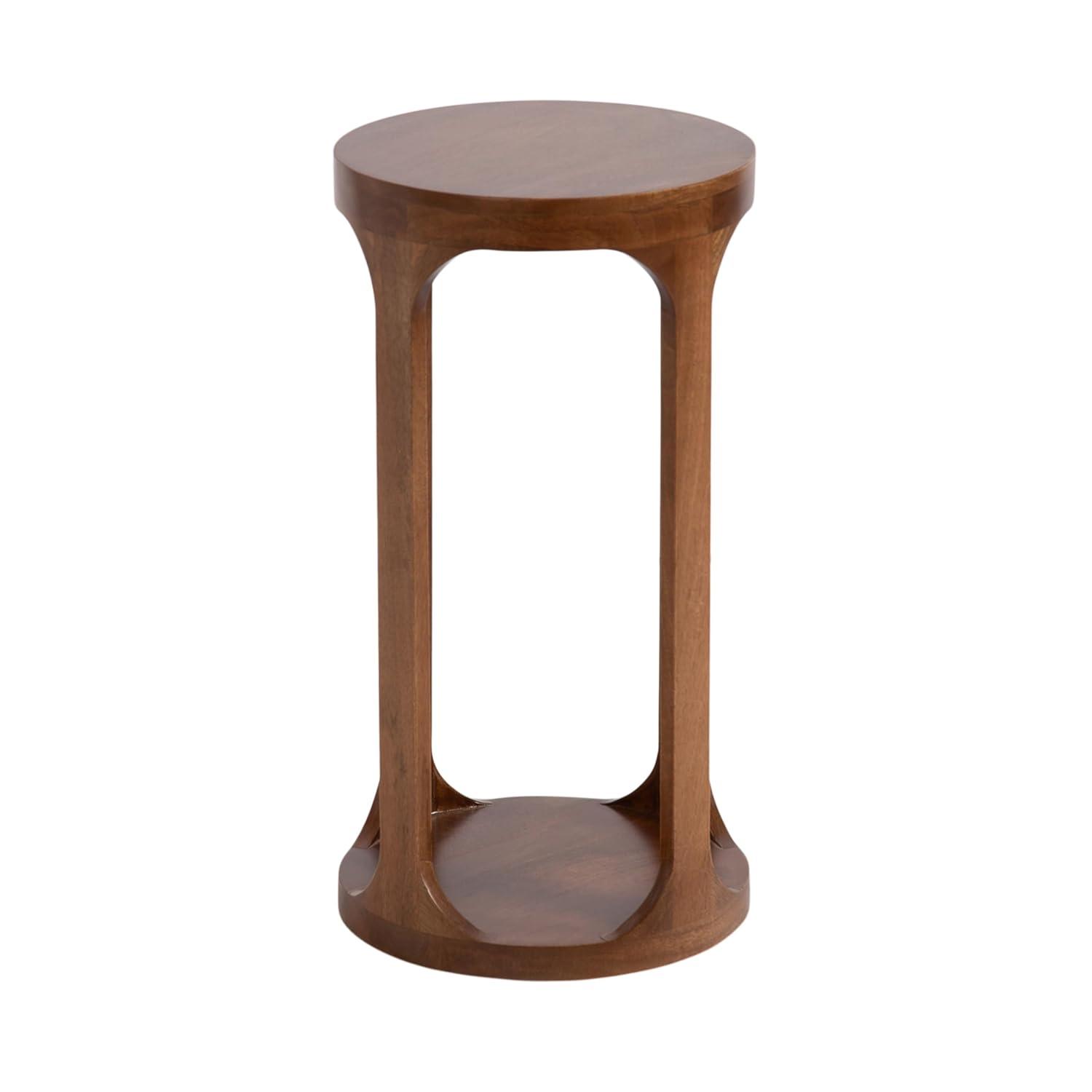 Kate and Laurel Dahl Wood Drink Table, 12x12x23, Walnut Brown