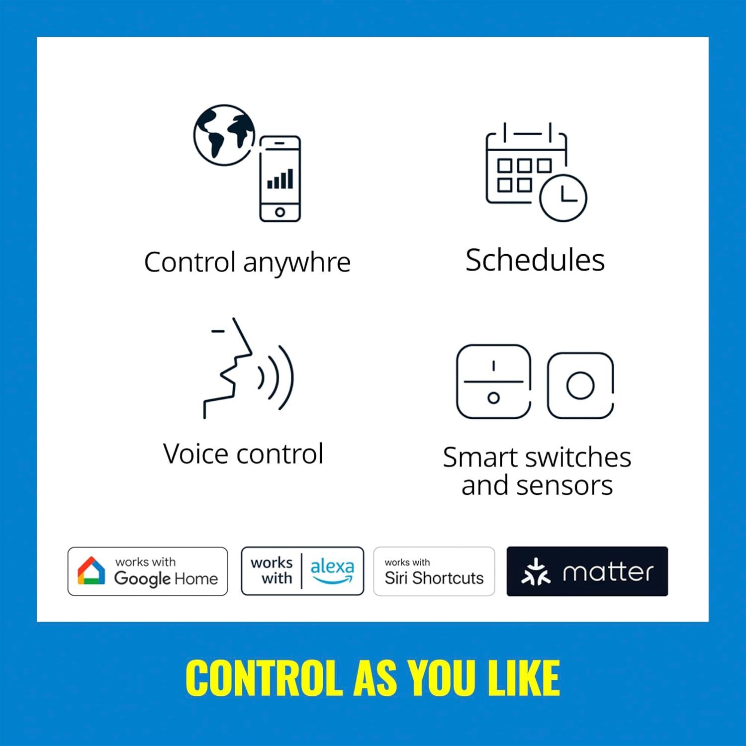 WiZ Connected Color High Lumen 6" Retrofit Downlight, 2700K - 6500K + RGB, 16 Million Colors, Smart Control with WiZ App, Compatible with Alexa, Google Assistant, and Siri Shortcuts, No Hub Required