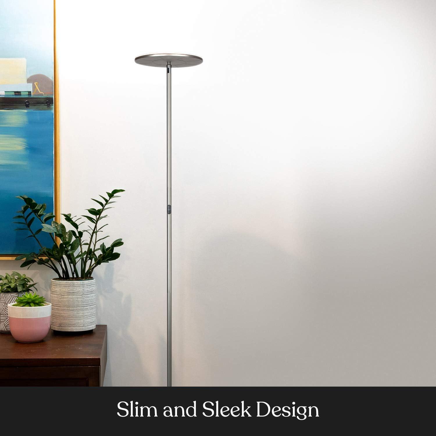 Industrial 1-Light Dimmable LED Floor Lamp with Adjustable Head