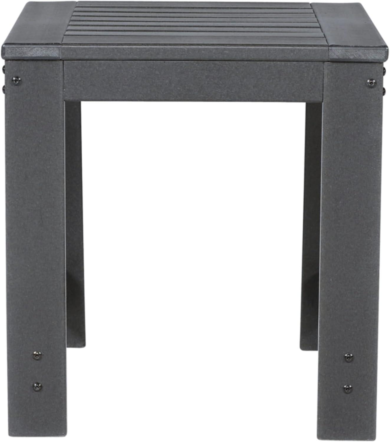 Charcoal Gray Square Outdoor End Table in HDPE