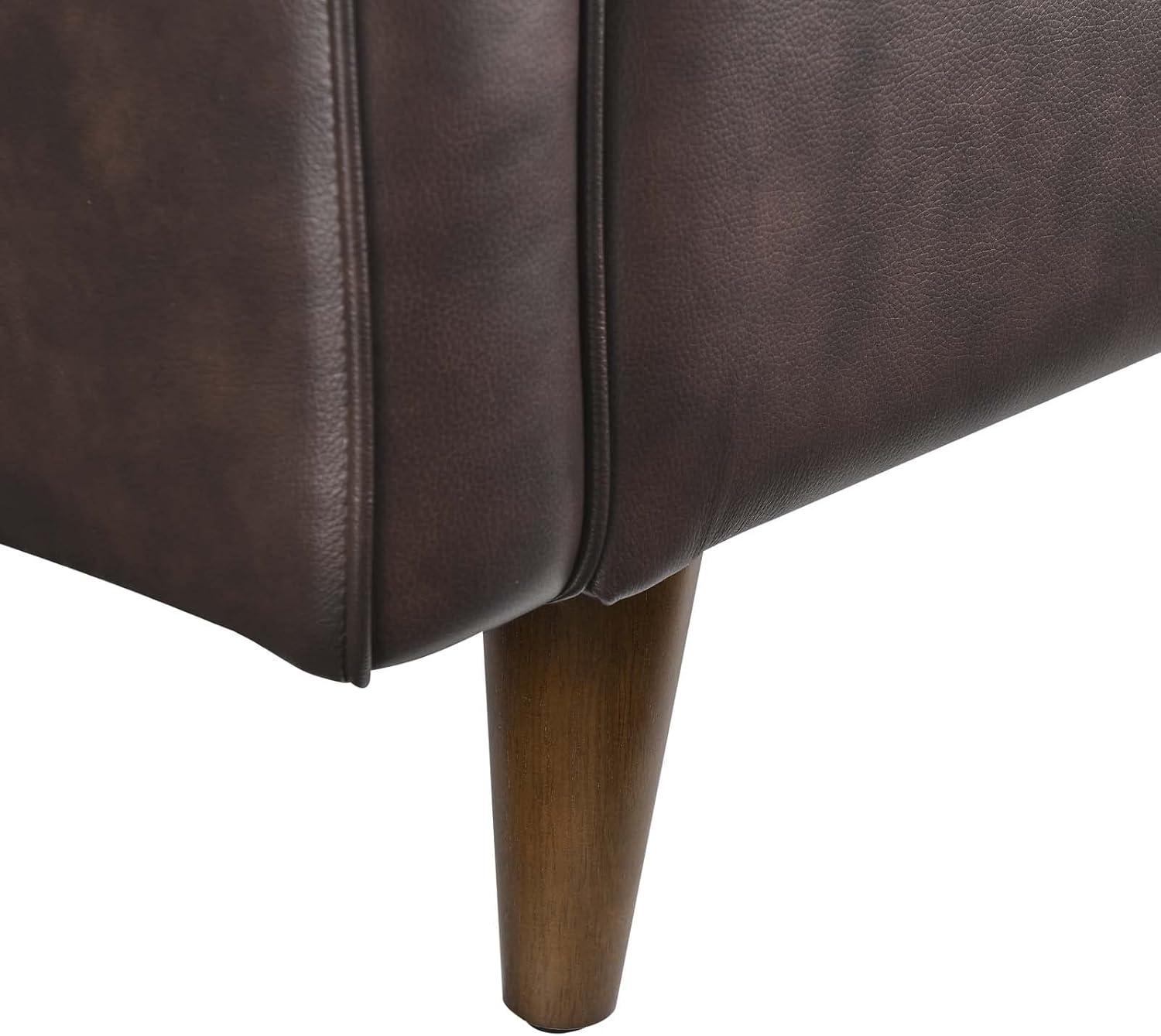 Modway Impart Genuine Leather Loveseat in Brown