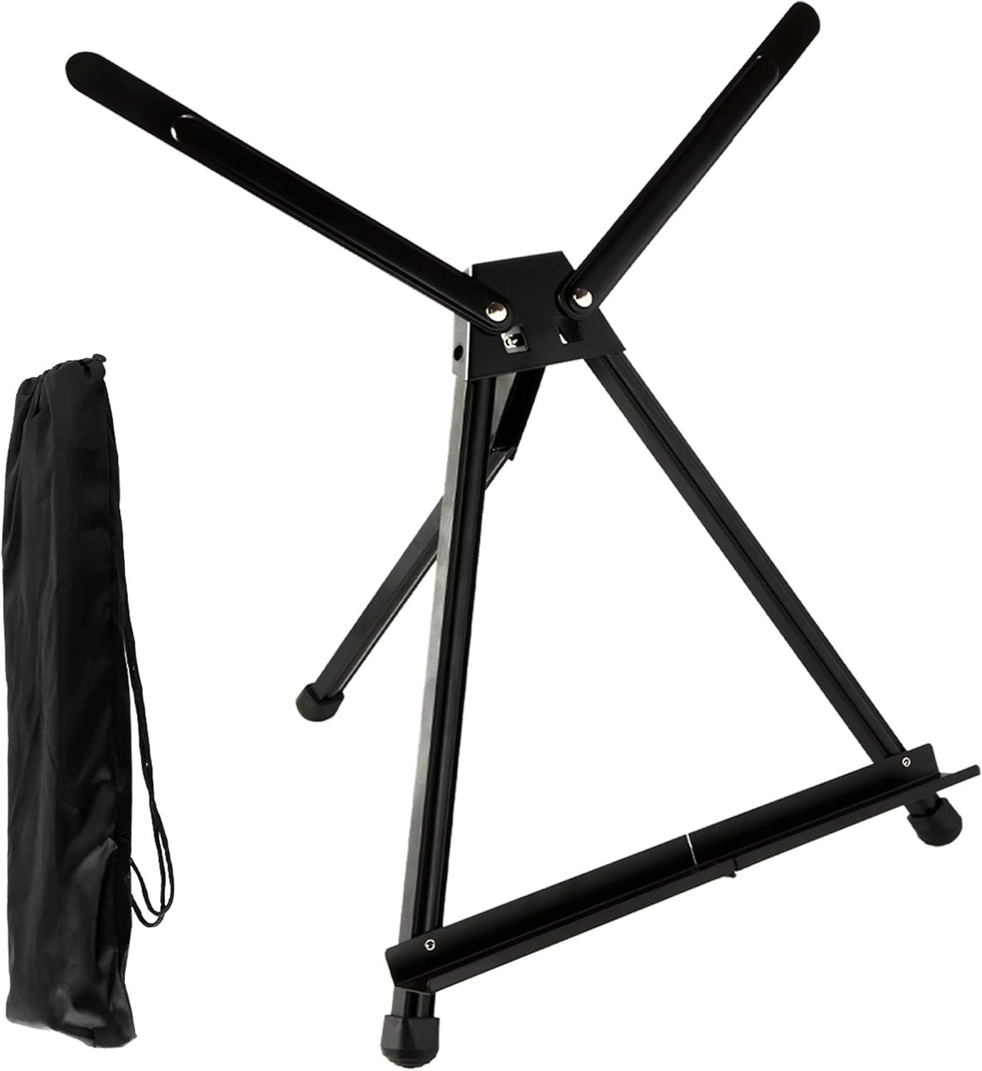 SoHo Urban Artist Black Aluminum Tabletop Easel Stand, Portable Easel for Display, Painting Canvas and More