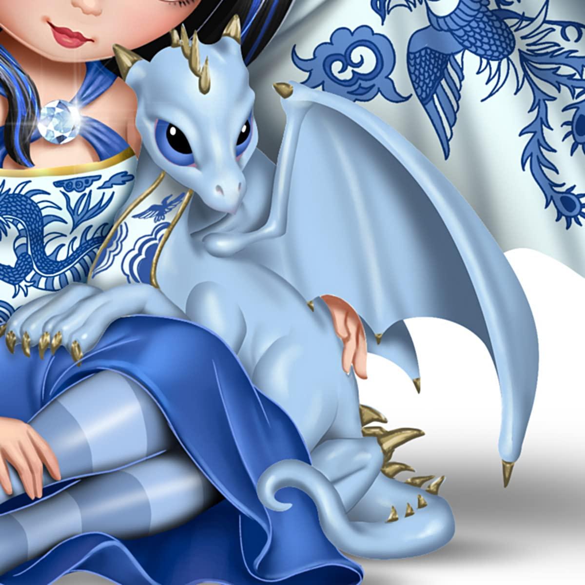 The Hamilton Collection Perfect Romance Blue Willow China-Inspired Fairy Figurine by Jasmine Becket-Griffith 4-inches