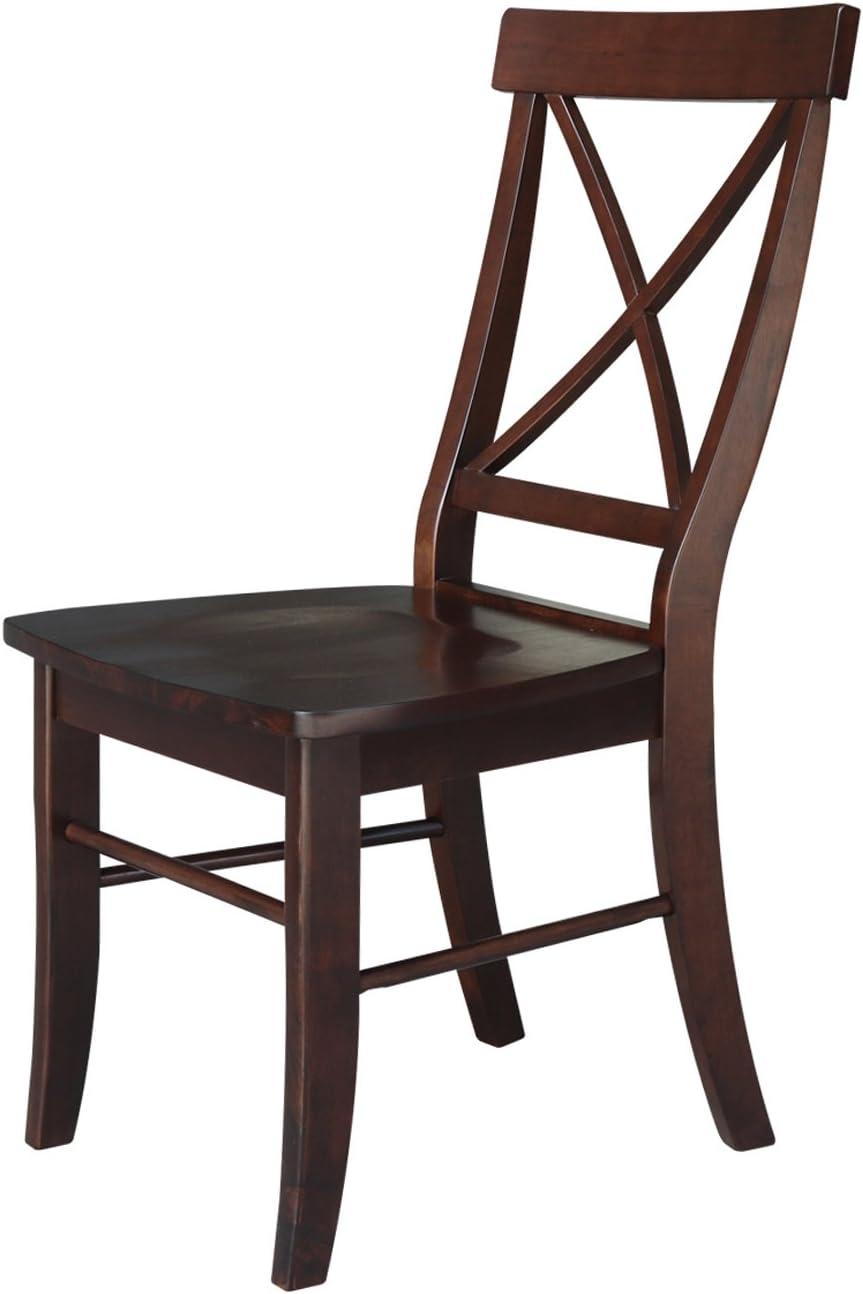 Set of 2 X Back Chairs with Solid Wood - International Concepts