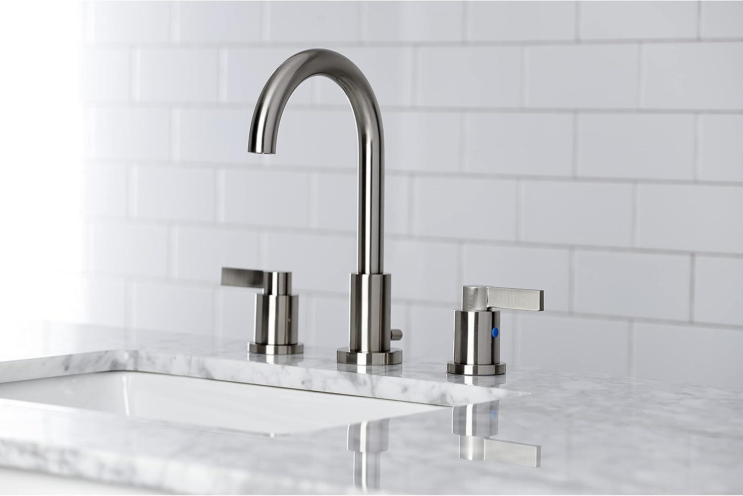 Elegant NuvoFusion 8" Widespread Bathroom Faucet in Brushed Nickel