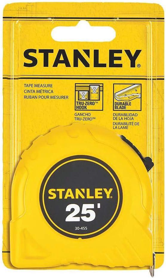 Stanley Bostitch Power Return Tape Measure, Plastic Case, 1" x 25ft, Yellow