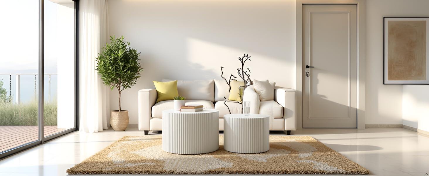 Hokku Designs Blayne 23.62" Round Nesting Coffee Table (2-Pieces)