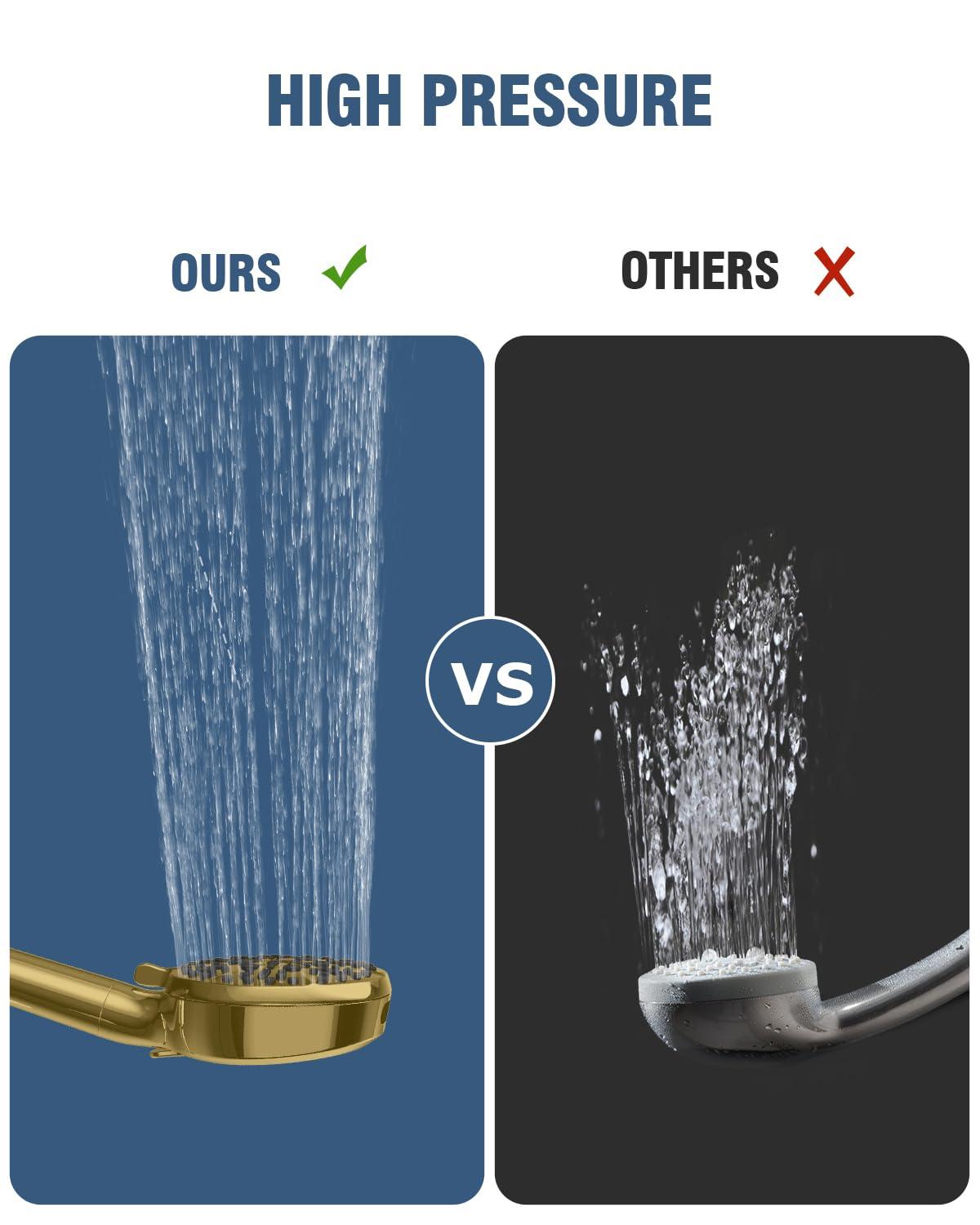 6-Mode Luxury Filtered Handheld Shower Head Set With Adjustable Bracket And Long Hose