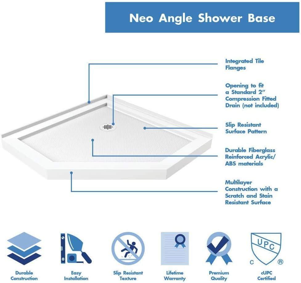 DreamLine Prism Plus 42" x 74.75" Rectangle Hinged Shower Enclosure with Base Included