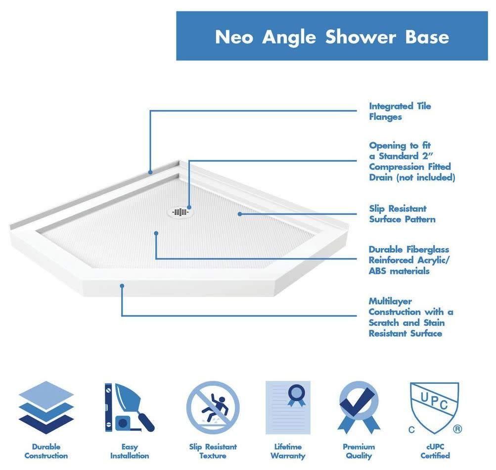 DreamLine Prism Plus 42" x 74.75" Rectangle Hinged Shower Enclosure with Base Included