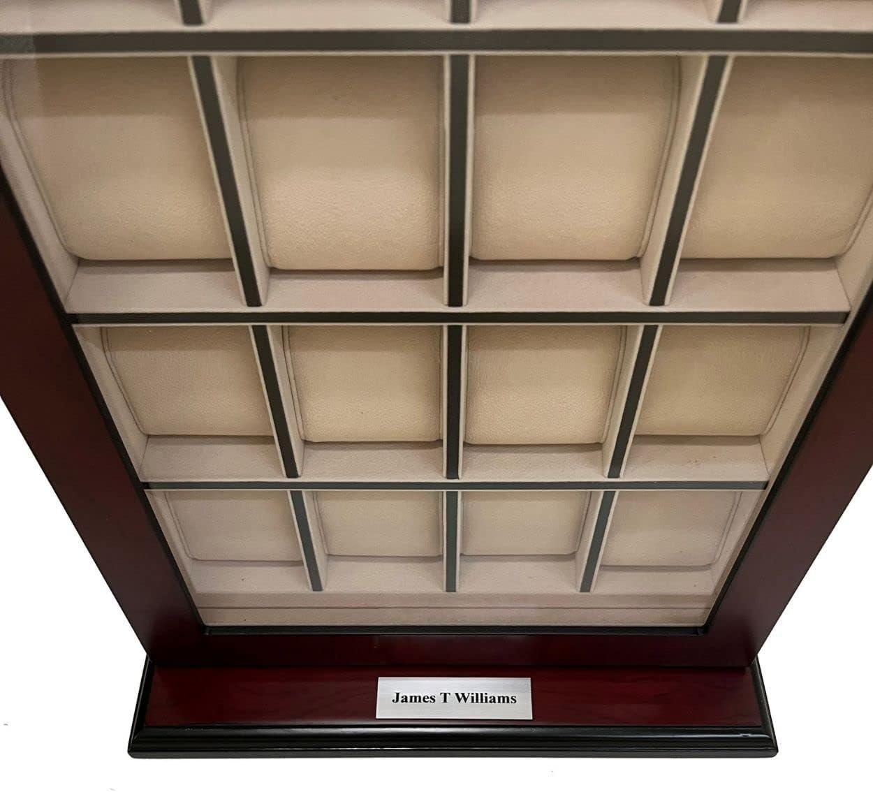 Cherry Wood 30-Slot Wall Mounted Watch Display Case