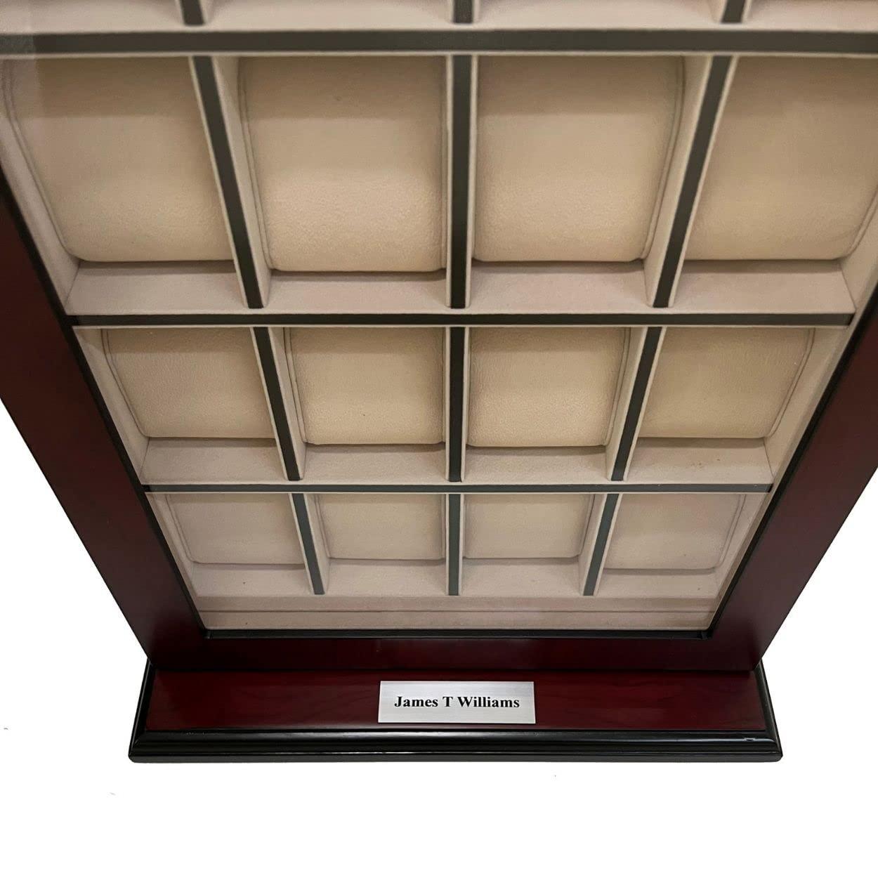 Cherry Wood 30-Slot Wall Mounted Watch Display Case