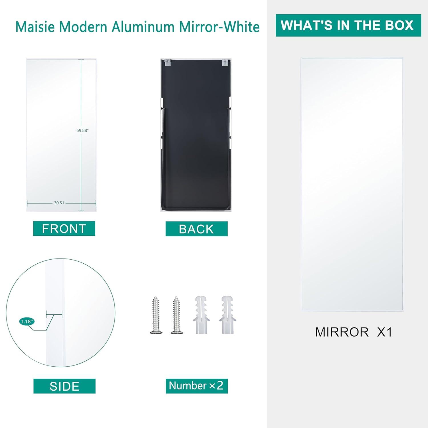 Naomi Home Maisie Modern Aluminum Mirror White