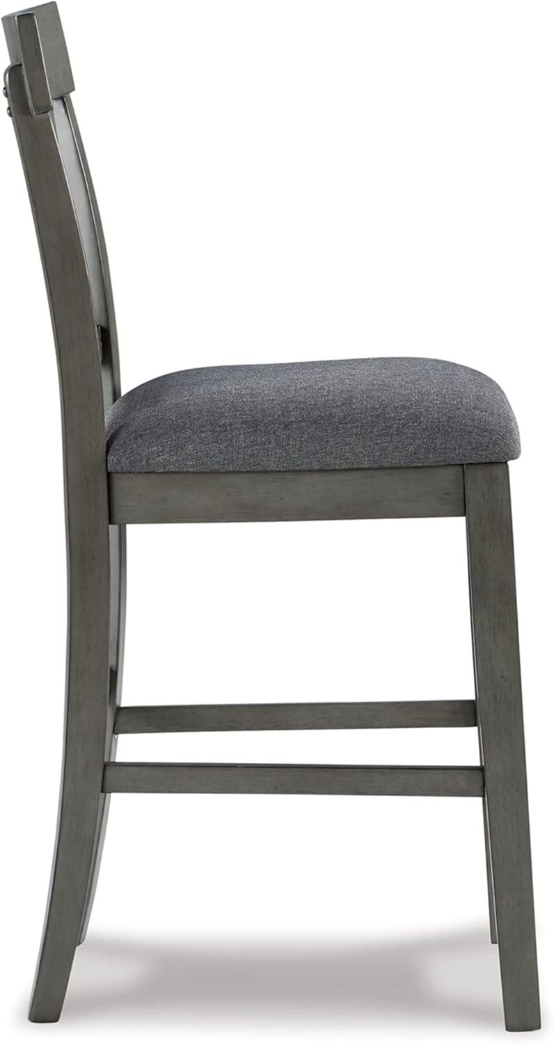 Signature Design by Ashley Hallanden Counter Height Upholstered Barstool, Set of 2, Two-Tone Gray