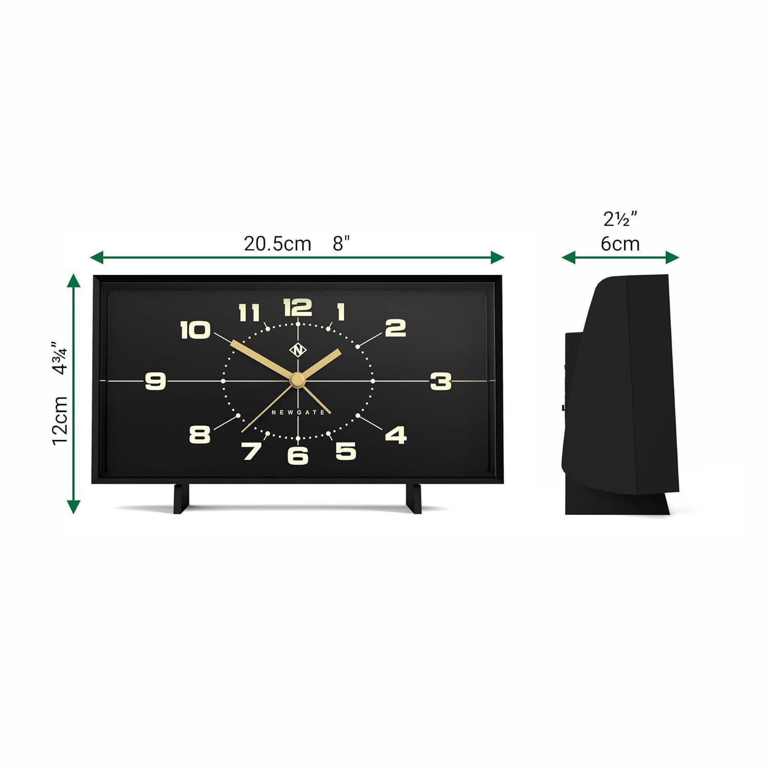 Black Rectangular Acrylic Retro Alarm Clock with Silent Sweep