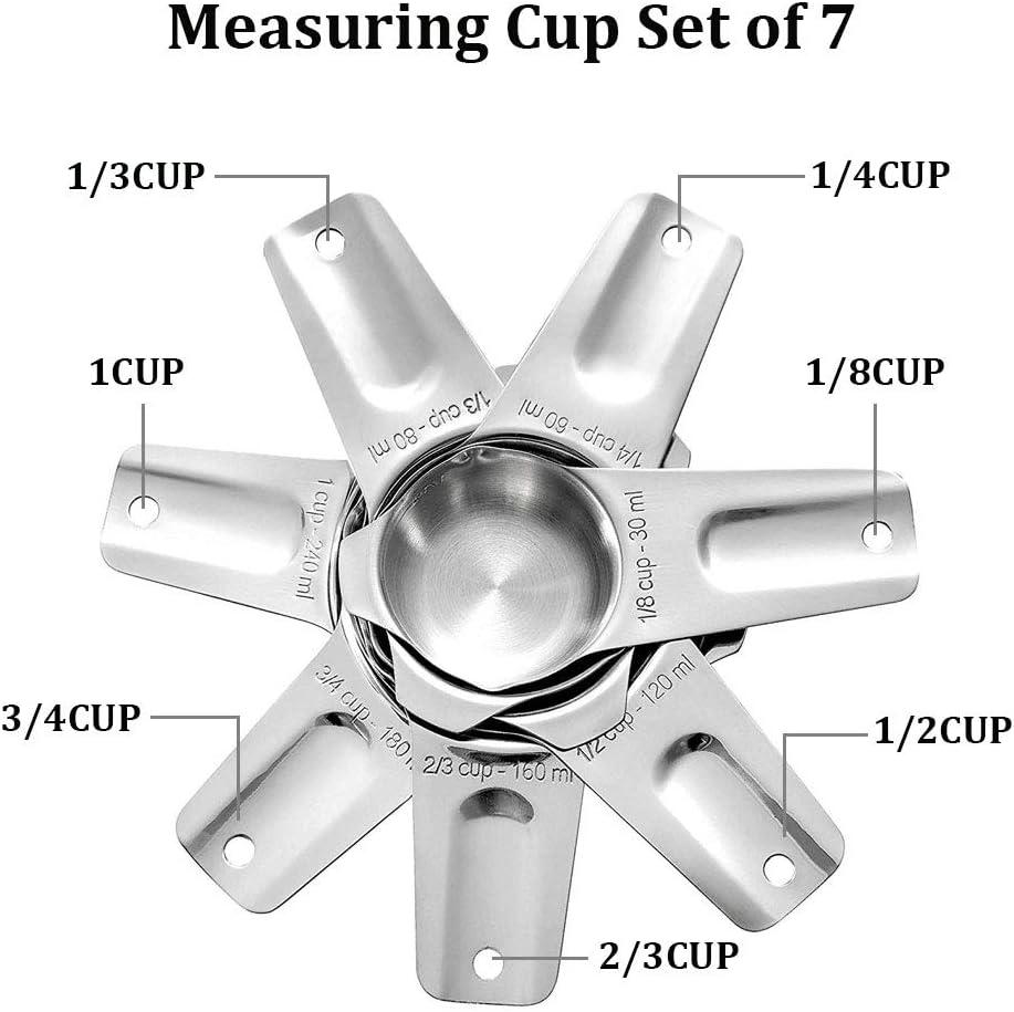 7-Piece Stainless Steel Nesting Measuring Cups Set