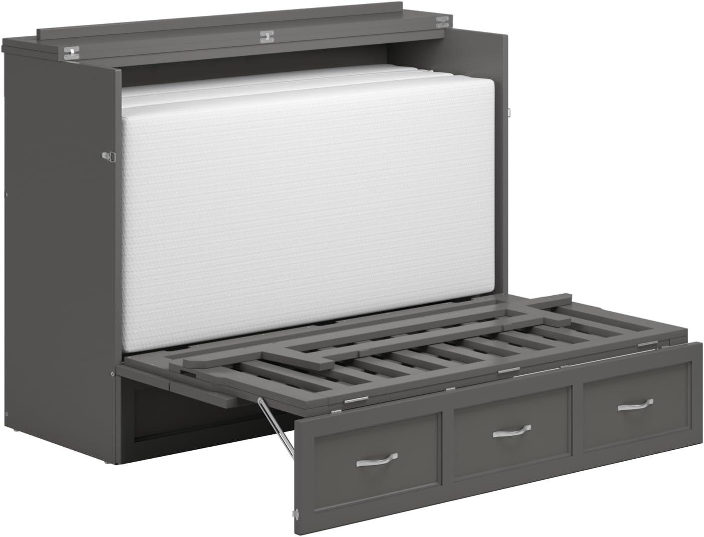 Full Northfield Murphy Bed Chest in Gray