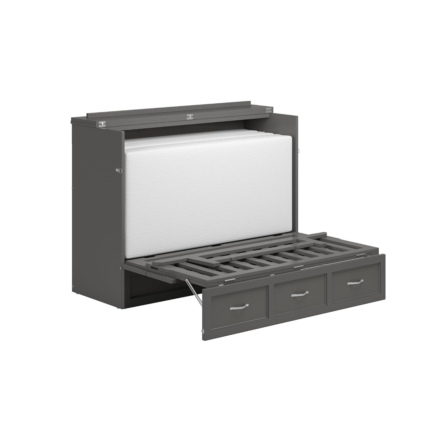 Full Northfield Murphy Bed Chest in Gray
