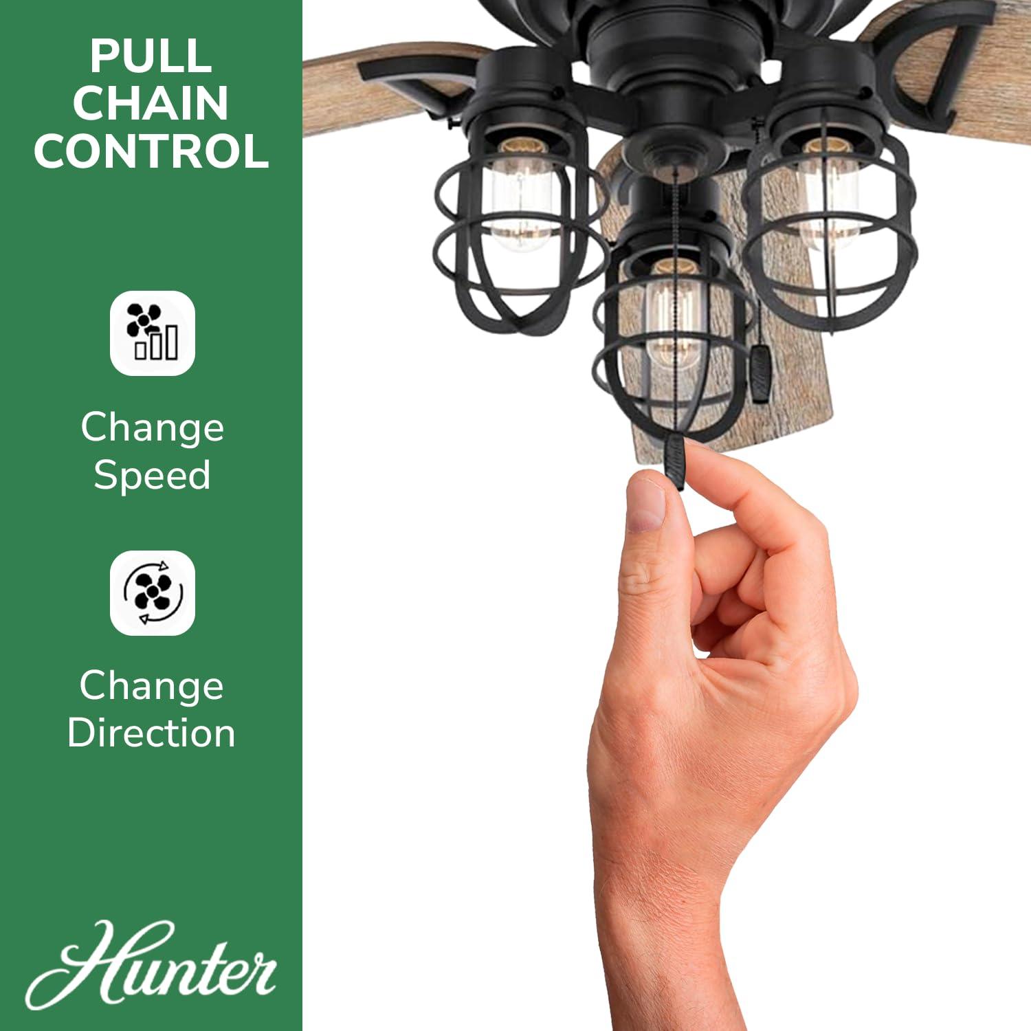52" Starklake 5 - Blade Outdoor Standard Ceiling Fan with Pull Chain and Light Kit Included