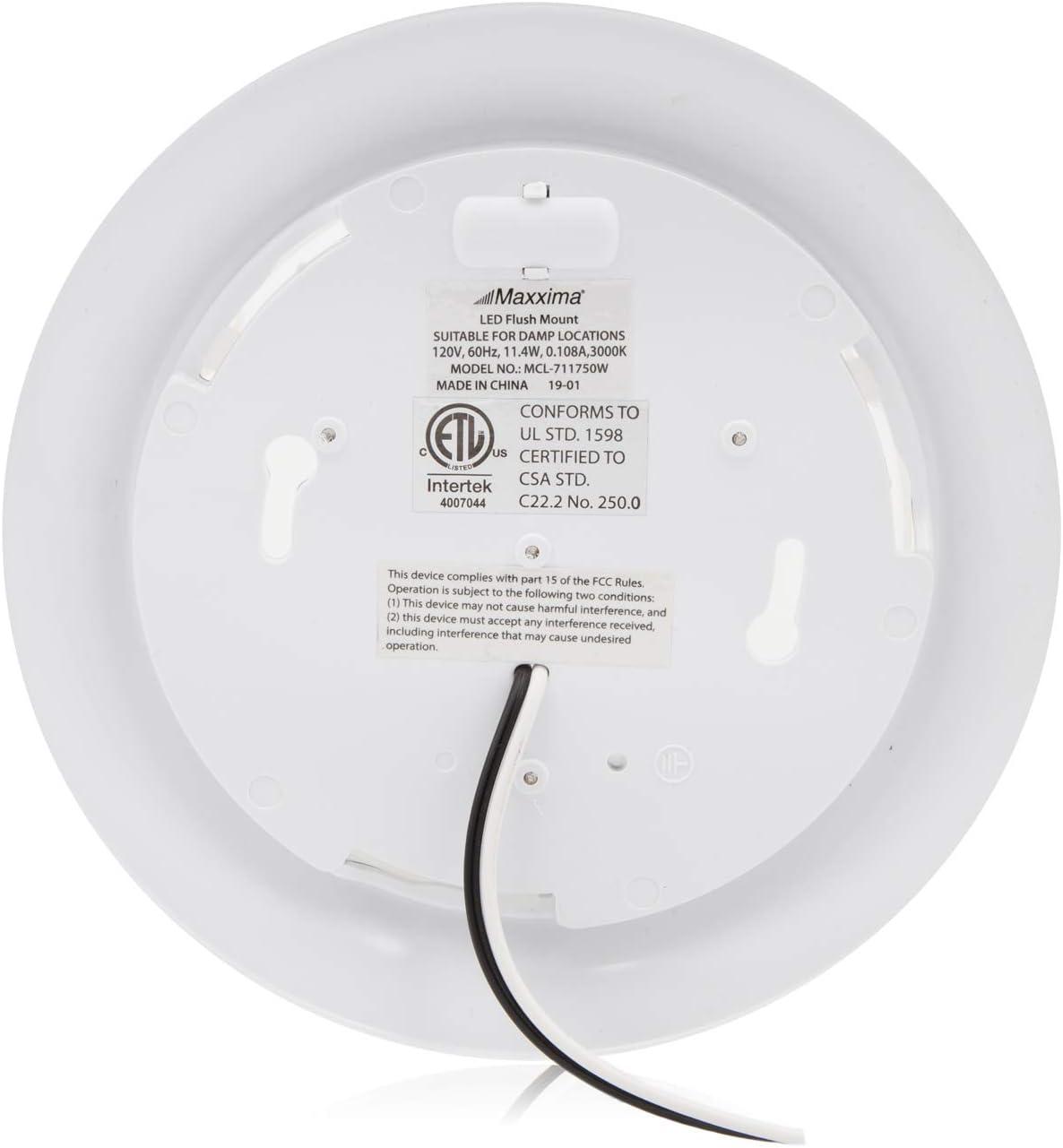 Modern 7.5" White LED Flush Mount Ceiling Light, Dimmable 3000K