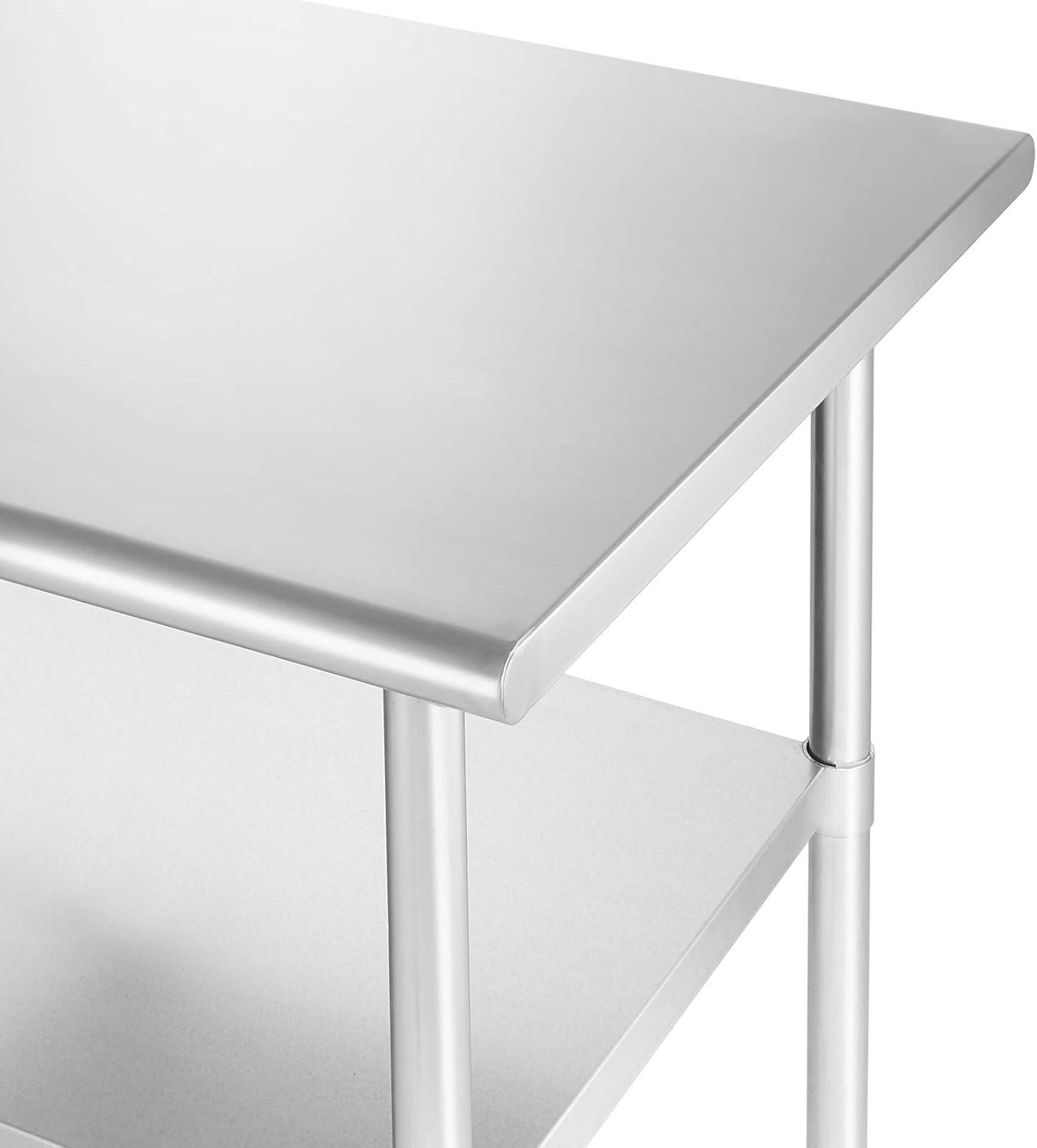 Keagan 30" W x 60" L Stainless Steel Work Table with Undershelf and Caster Wheels