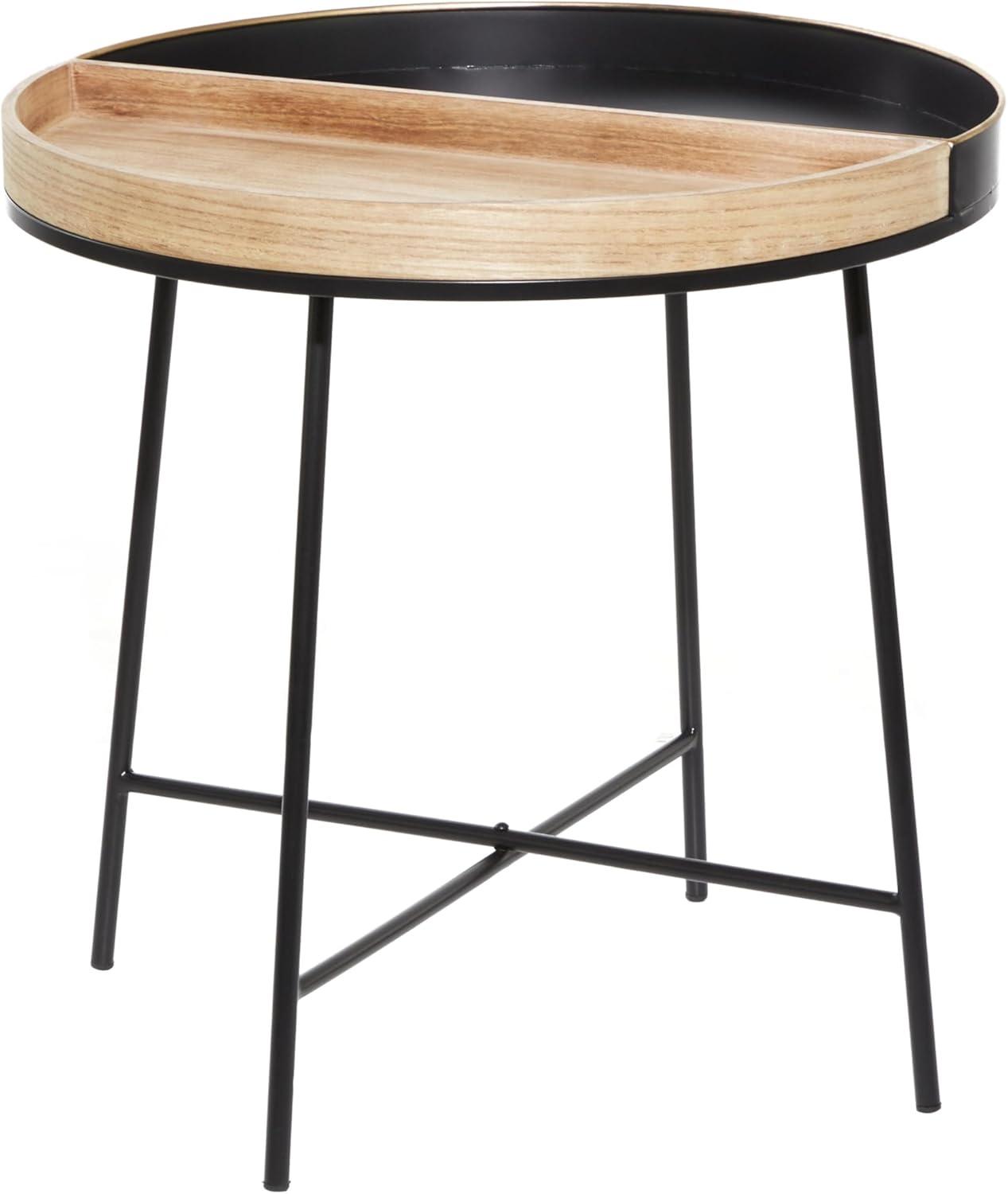 Contemporary Metal and Wood Accent Table - Olivia & May