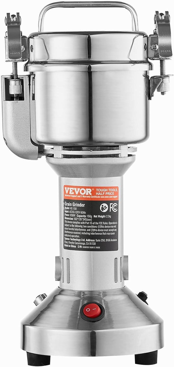 VEVOR 750g Silver Stainless Steel Electric Grain Mill Grinder