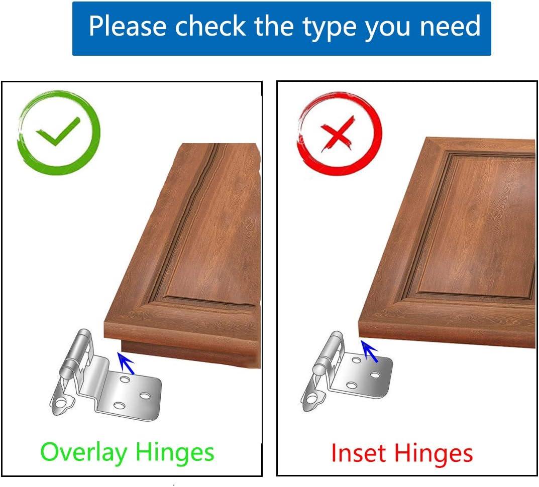 Matte Black Self-Closing Inset Cabinet Hinges with Screws