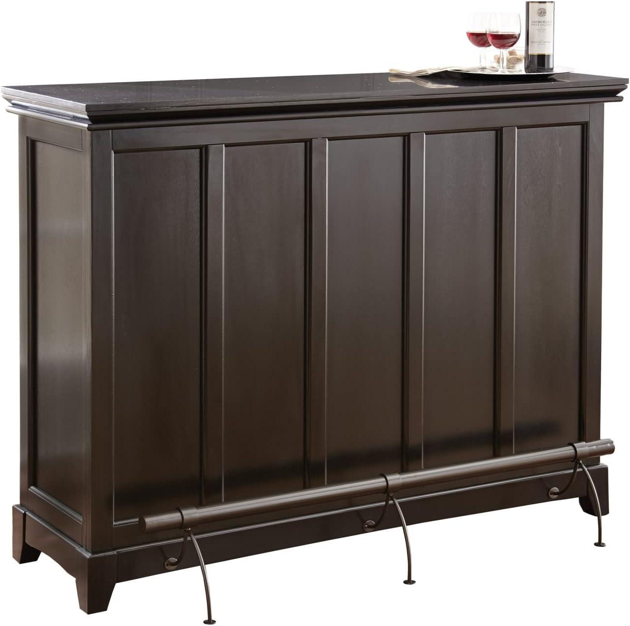 Steve Silver Co. Garcia Counter Height Bar Black: Laminate Surface, Hardwood Frame, Fixed Shelves