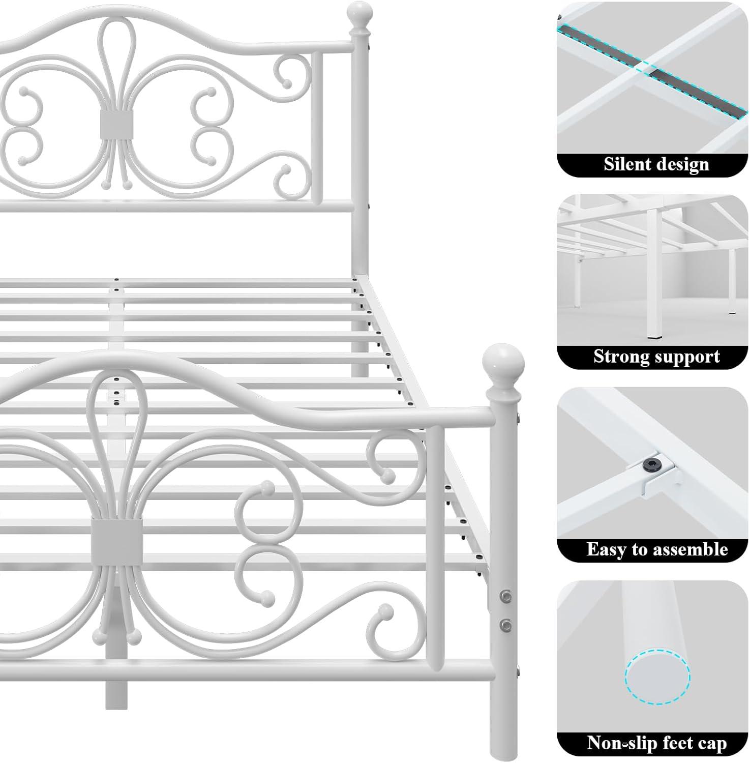 Lark Manor™ Eylin Metal Platform Bed with Butterfly Design Headboard and Footboard, Underbed Storage & Reviews | Wayfair