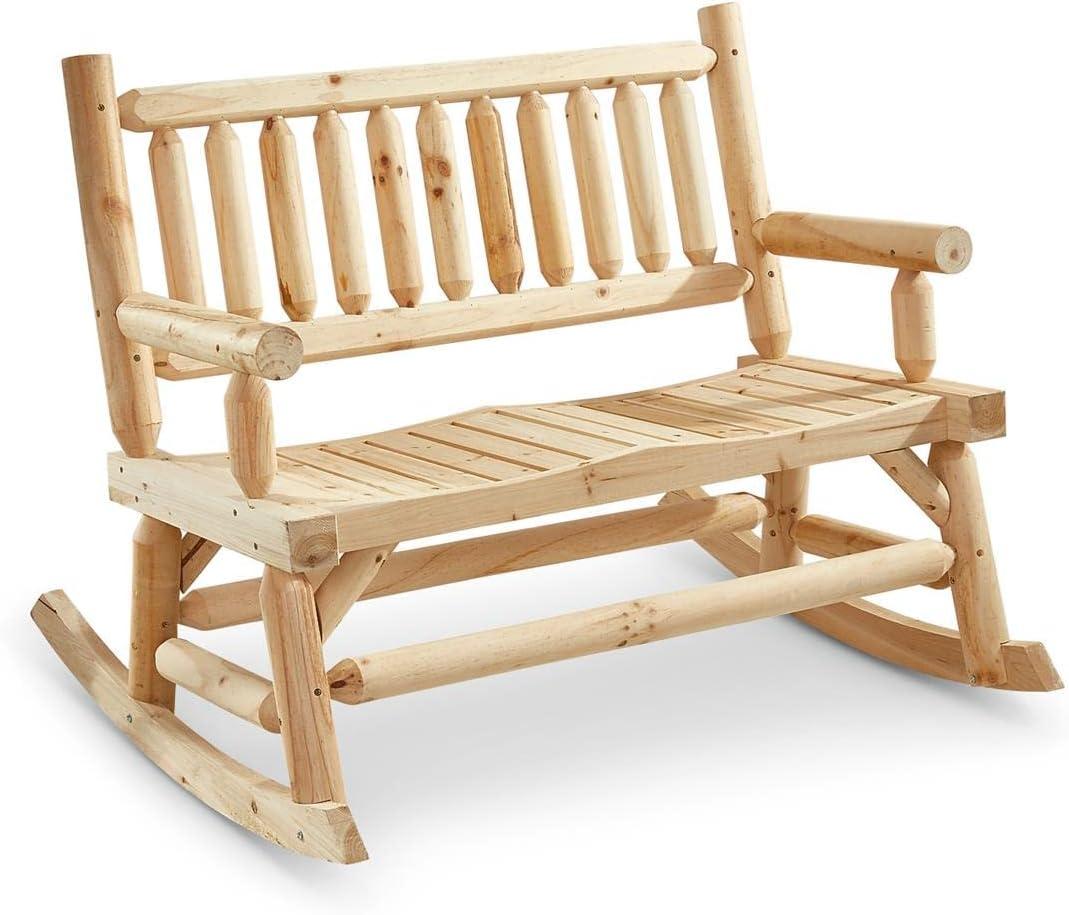 CASTLECREEK 2-Seat Wooden Rocking Bench